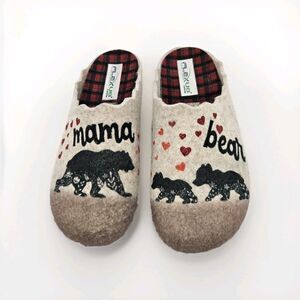 Flex Us By Spring Step Wool Felt Slippers Mama Bear Womans 37 Indoor Outdoor